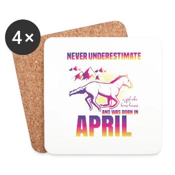 This girl loves horses | April - Coasters (set of 4) - white - Front