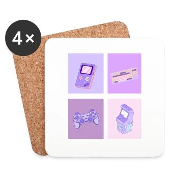 Gaming Collage - Untersetzer (4er-Set) - Weiß - Vorne