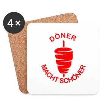 Döner macht schöner - Untersetzer (4er-Set) - Weiß - Vorne