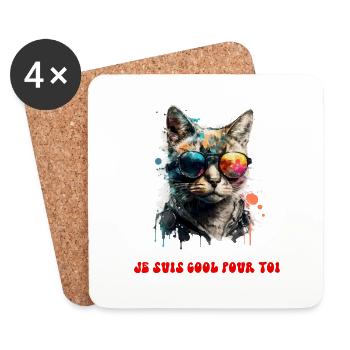 Je suis cool pour toi - Dessous de verre (lot de 4) - blanc - Devant