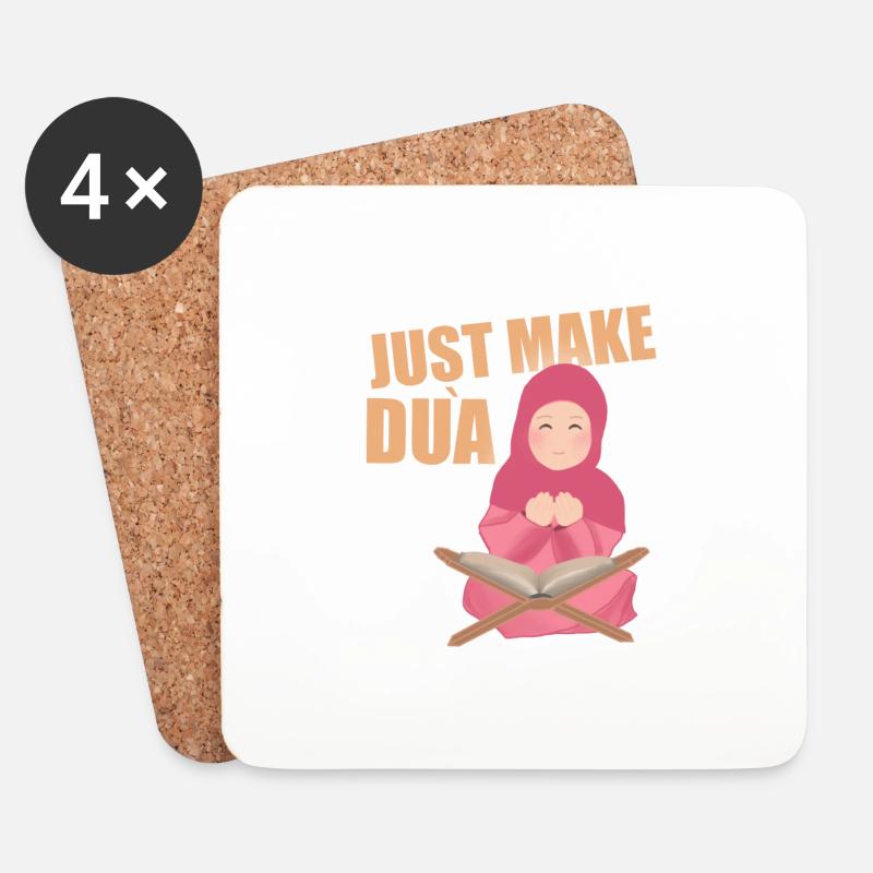 Just Make Dua - Untersetzer (4er-Set) - Weiß