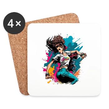 The Hip Hop Dancer - Coasters (set of 4) - white - Front