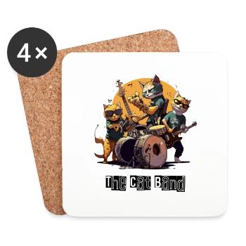 The cat band - Coasters (set of 4) - white - Front