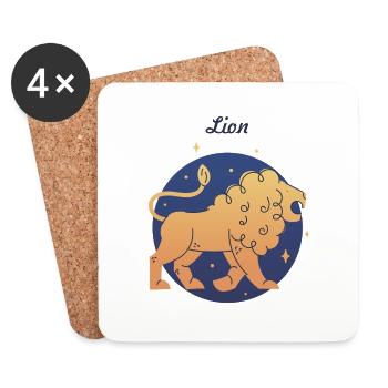 Lion - Dessous de verre (lot de 4) - blanc - Devant