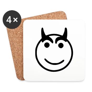 Emoji Skizze glücklich schwarz - Dessous de verre (lot de 4) - blanc - Devant