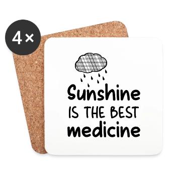 Sunshine is the best Medicine - Untersetzer (4er-Set) - Weiß - Vorne