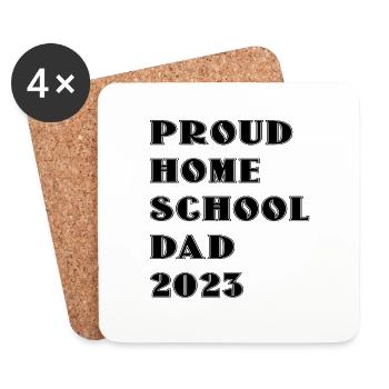 Proud home school dad 2023 - Untersetzer (4er-Set) - Weiß - Vorne