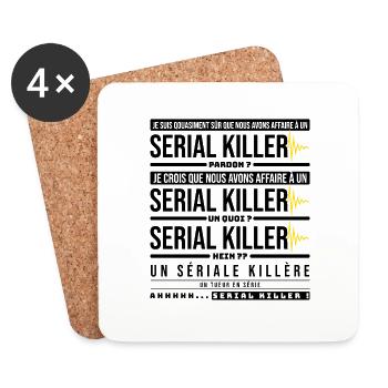 Serial Killer, la cité de la peur, les nuls - Dessous de verre (lot de 4) - blanc - Devant