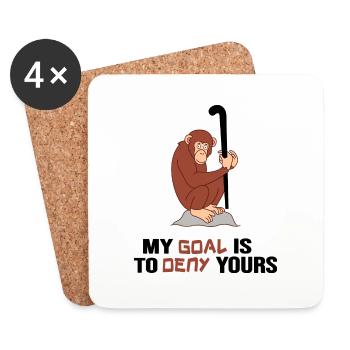 Field hockey Hockey "monkey-strong hockey legend" - Coasters (set of 4) - white - Front
