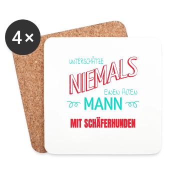 bullterrier haustier geburtstagsgeschenk geburt - Untersetzer (4er-Set) - Weiß - Vorne