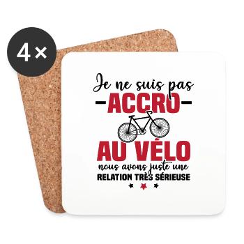 Je ne suis pas accro au vélo - Dessous de verre (lot de 4) - blanc - Devant