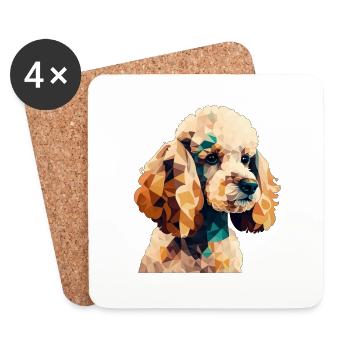 POODLE - Coasters (set of 4) - white - Front