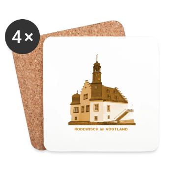 Rodewisch Schlossinsel Museum Vogtland Sachsen - Untersetzer (4er-Set) - Weiß - Vorne