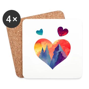 Mountains Mountain hikers Hiking Mountain hiking Hike - Coasters (set of 4) - white - Front