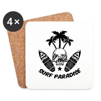 Paradis du surf - Dessous de verre (lot de 4) - blanc - Devant