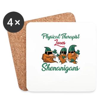 Physiothérapie Cadeau de la Saint-Patrick - Dessous de verre (lot de 4) - blanc - Devant