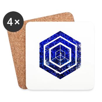 Hexagon-Programmierung Programmierer Codierung geometrisch - Untersetzer (4er-Set) - Weiß - Vorne