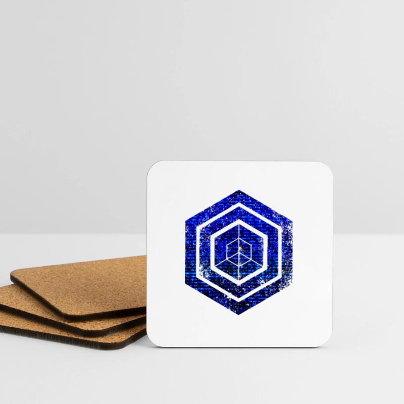 Codage géométrique du programmeur de programmation hexagonale Dessous de verre (lot de 4)