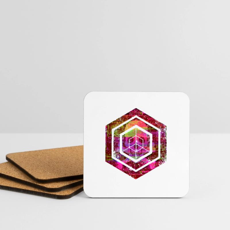 Codage géométrique du programmeur de programmation hexagonale Dessous de verre (lot de 4)