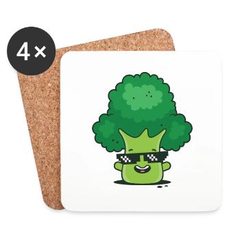 Brocoli frais - Dessous de verre (lot de 4) - blanc - Devant