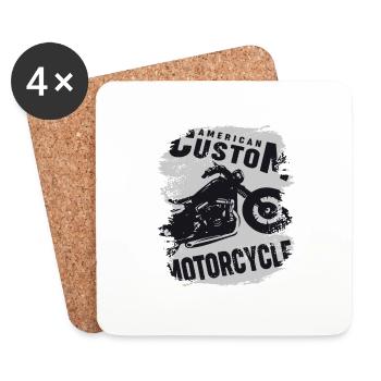 American Custom Motorcycle And Racing - Dessous de verre (lot de 4) - blanc - Devant