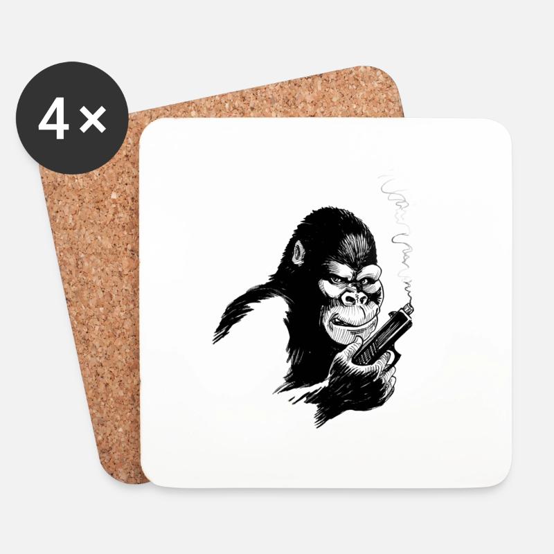 monkey - Untersetzer (4er-Set) - Weiß