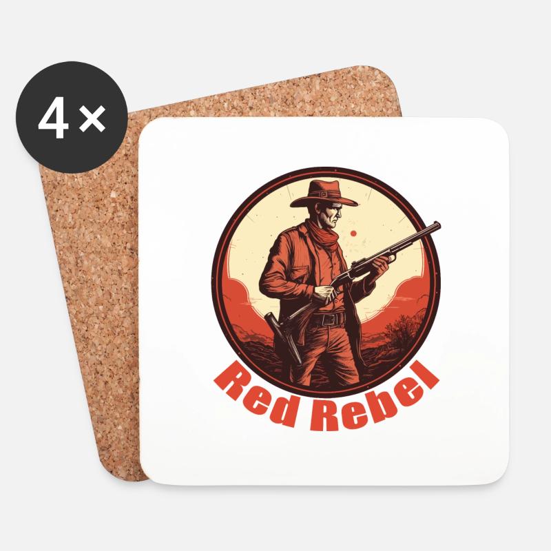 red rebel - Untersetzer (4er-Set) - Weiß