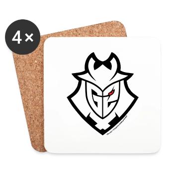 G2 Esports Logo Black Lines - Coasters (set of 4) - white - Front
