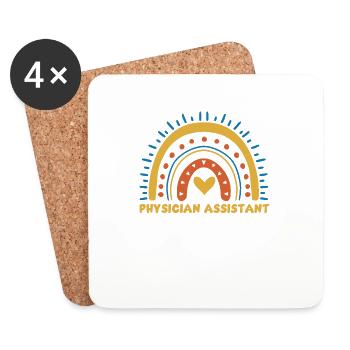 Mignon assistant du médecin arc-en-ciel - Dessous de verre (lot de 4) - blanc - Devant