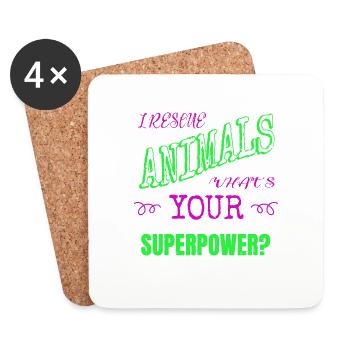 present birthday present animal cruelty abuse dog - Coasters (set of 4) - white - Front