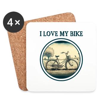 I love my bike - Coasters (set of 4) - white - Front