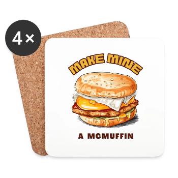 Faites du mien un McMuffin - Dessous de verre (lot de 4) - blanc - Devant