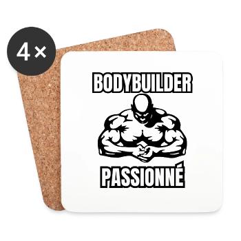 bodybuilder passionné - Dessous de verre (lot de 4) - blanc - Devant