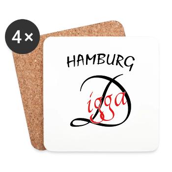 Hamburg Digga - Untersetzer (4er-Set) - Weiß - Vorne