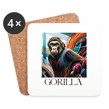Gorilla - Untersetzer (4er-Set) - Weiß - Vorne