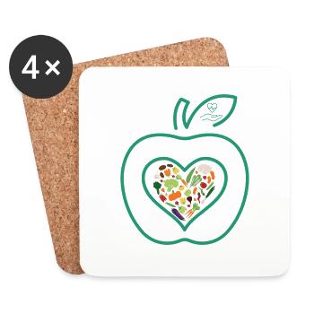Nutrition et Santé( nutrition naturel) - Dessous de verre (lot de 4) - blanc - Devant