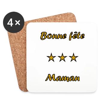 MAMAN. FÊTE DES MÈRES. BONNE FÊTE MAMAN - Dessous de verre (lot de 4) - blanc - Devant