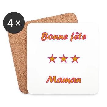 BONNE FÊTE MAMAN. MAMAN. FÊTE DES MÈRES. JE T'AIME - Dessous de verre (lot de 4) - blanc - Devant