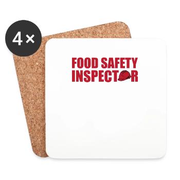 Great Food Safety Inspector Design - Coasters (set of 4) - white - Front