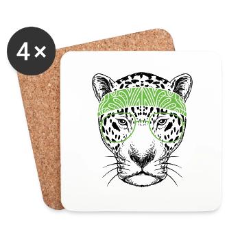 Leopard - Coasters (set of 4) - white - Front