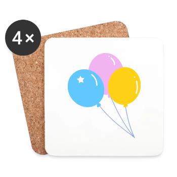 Cute colorful party balloon - Coasters (set of 4) - white - Front