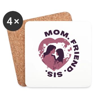 Mom, Girlfriend, Sister - Coasters (set of 4) - white - Front
