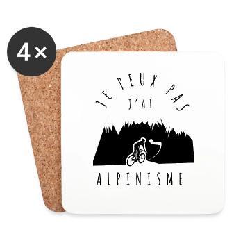 ALPINISME - Je peux pas, j'ai alpinisme - Dessous de verre (lot de 4) - blanc - Devant
