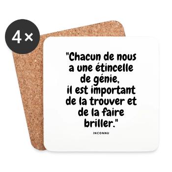 Chacun de nous a une étincelle de génie, - Dessous de verre (lot de 4) - blanc - Devant
