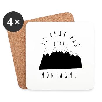 Je peux pas j'ai montagne - amoureux de la nature - Dessous de verre (lot de 4) - blanc - Devant