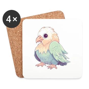 Eagle Pastel Illustration Kids - Coasters (set of 4) - white - Front