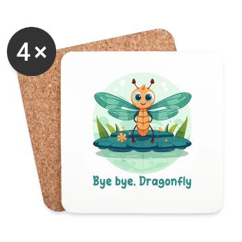Bye bye, Dragonfly - Dessous de verre (lot de 4) - blanc - Devant