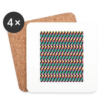 Rhombus pattern design - Coasters (set of 4) - white - Front