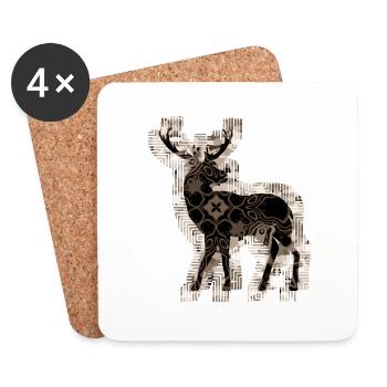 Deer - Coasters (set of 4) - white - Front