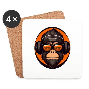 Monkey - Coasters (set of 4) - white - Front